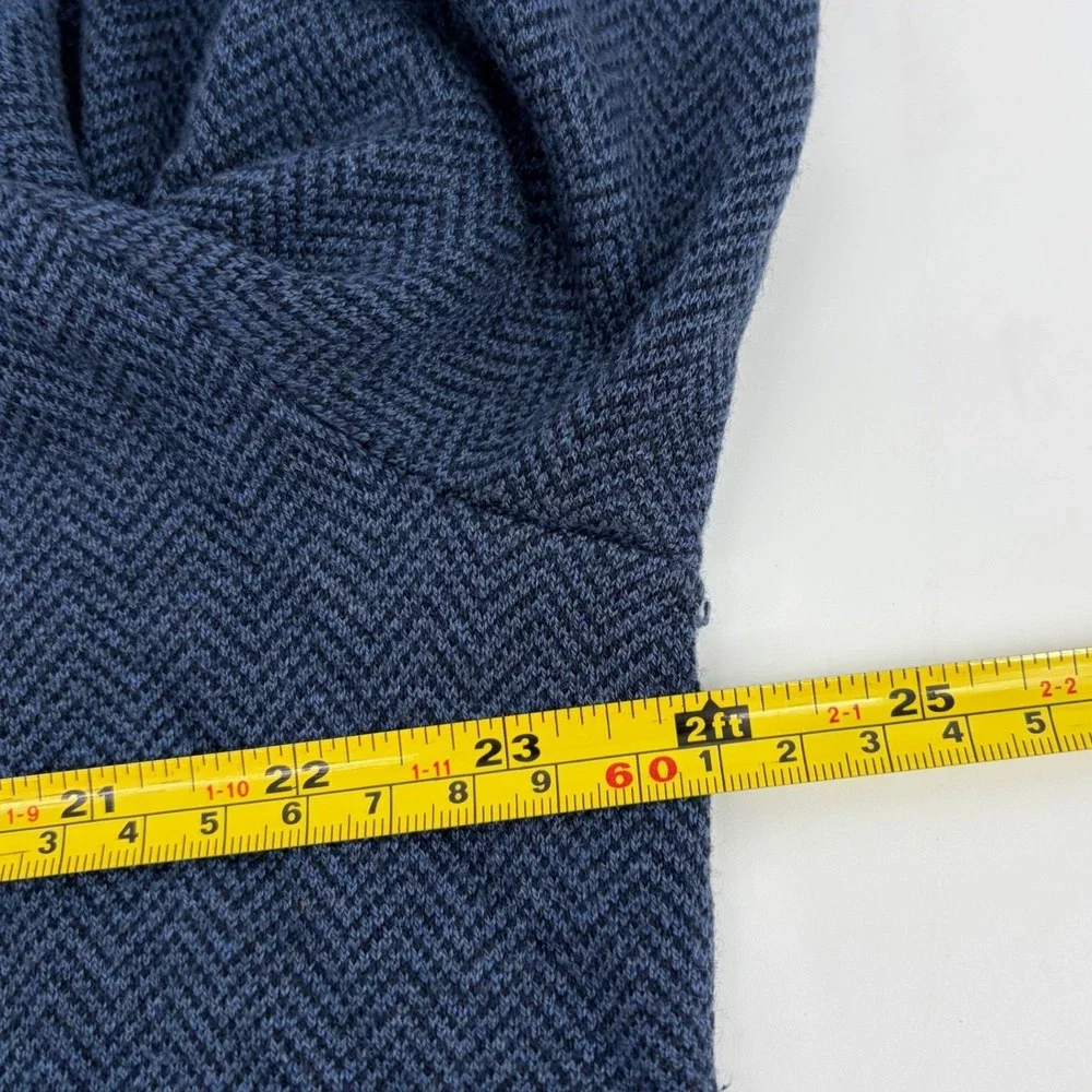 Banana Republic Men XL Luxury Blend Silk Cotton Cashmere Colorblock Sweater Blue